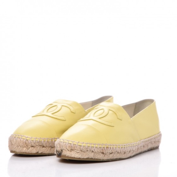 CHANEL Lambskin CC Espadrilles 41 Yellow - Picture 4 of 10